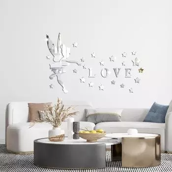 Nordic Elf Зеркальная Наклейка На Стену Акриловая Трехмерная Украшение Стены Спальни Гостиной Фон Креативный