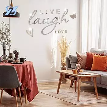 Nordic English mirror acrylic wall stickers decoration bedroom wall background living room simple wall stickers