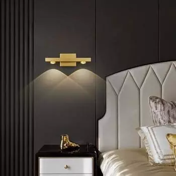 Nordic Gold Copper Настенный светильник для ванной комнаты, спальни, гостиной, фона, стены, современный минималистский умывальник, зеркало, шкаф, лампа Neutral light