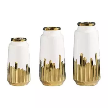 Nordic Golden Electroplating Ceramic Vase Modren Home Flower Pot Dropshipping