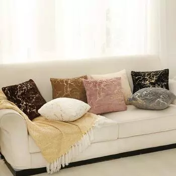 Nordic Golden Printed Cushion Cover 43x43cm Decorative Pillows Cover for Sofa Home Decor Pillowcase Black Grey 43x43cm
