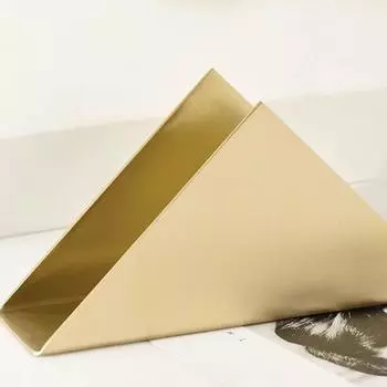 Nordic Golden Triangle Stainless Steel Paper Towel Cafe Tissue Holder Hotel Square Towel Holder Napkin Storage Box Home Decor золотой