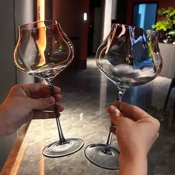 Nordic Ice Blue Red Wine Glasses Personality Burgundy Bordeaux Goble Home High-end Crystal Wine Glasses Barware 750ml
