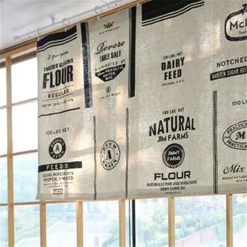 Nordic INS английские слова винтажная ткань полузанавеска короткая занавеска кухонный декор дверная занавеска B