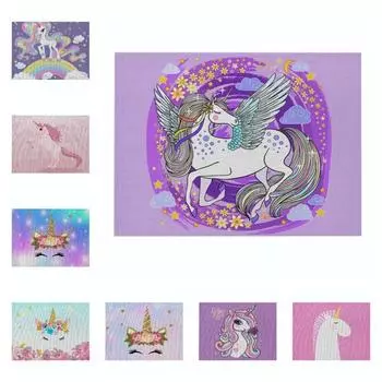 Nordic INS Cartoon Unicorn льняной коврик для стола нескользящий термостойкий коврик для стола подставка под стакан для напитков кухонные принадлежности 1PC-32x42cm