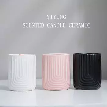 Nordic ins креативная керамическая ароматерапевтическая свеча-чашка контейнер для высококачественных подсвечников украшения контейнер из соевого воска романтические украшения plain white (7 * 7 * 9 without candles)