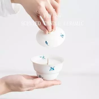 Nordic ins креативная керамическая ароматерапевтическая свеча-чашка контейнер для высококачественных подсвечников украшения контейнер из соевого воска романтические украшения Gourd cover bowl candle cup