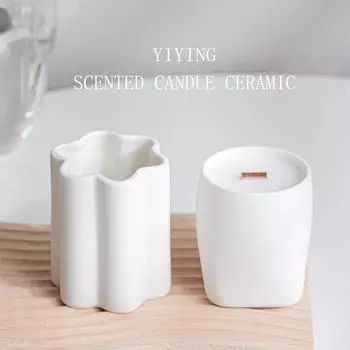 Nordic ins креативная керамическая ароматерапевтическая свеча-чашка контейнер для высококачественных подсвечников украшения контейнер из соевого воска романтические украшения flower shape