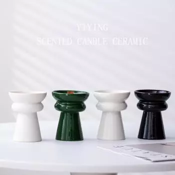 Nordic ins креативная керамическая ароматерапевтическая свеча-чашка контейнер для высококачественных подсвечников украшения контейнер из соевого воска романтические украшения plain white (excluding candles)