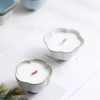 Nordic ins креативная керамическая ароматерапевтическая свеча-чашка контейнер для высококачественных подсвечников украшения контейнер из соевого воска романтические украшения A sky blue (excluding candles)