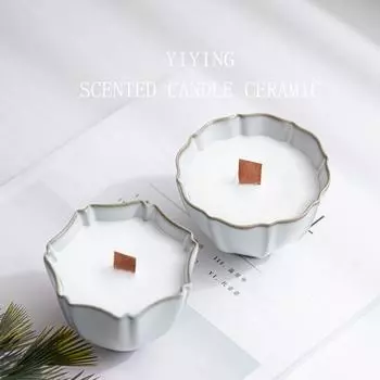 Nordic ins креативная керамическая ароматерапевтическая свеча-чашка контейнер для высококачественных подсвечников украшения контейнер из соевого воска романтические украшения Azure A (excluding candles)