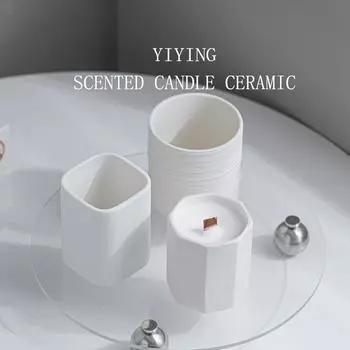 Nordic ins креативная керамическая ароматерапевтическая свеча-чашка контейнер для высококачественных подсвечников украшения контейнер из соевого воска романтические украшения plain white square (excluding candles)