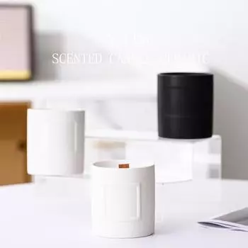 Nordic ins креативная керамическая ароматерапевтическая свеча-чашка контейнер для высококачественных подсвечников украшения контейнер из соевого воска романтические украшения White/Square