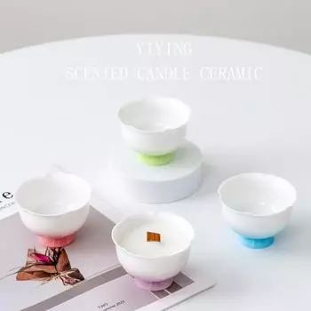 Nordic ins креативная керамическая ароматерапевтическая свеча-чашка контейнер для высококачественных подсвечников украшения контейнер из соевого воска романтические украшения gradual change red (excluding candles)