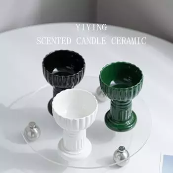 Nordic ins креативная керамическая ароматерапевтическая свеча-чашка контейнер для высококачественных подсвечников украшения контейнер из соевого воска романтические украшения plain white (excluding candles)
