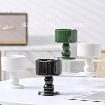 Nordic ins креативная керамическая ароматерапевтическая свеча-чашка контейнер для высококачественных подсвечников украшения контейнер из соевого воска романтические украшения plain white (excluding candles)