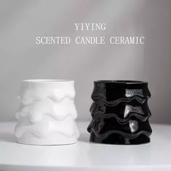 Nordic ins креативная керамическая ароматерапевтическая свеча-чашка контейнер для высококачественных подсвечников украшения контейнер из соевого воска романтические украшения Bright White/300ml