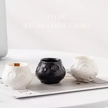 Nordic ins креативная керамическая ароматерапевтическая свеча-чашка контейнер для высококачественных подсвечников украшения контейнер из соевого воска романтические украшения Vegetarian Burnt White