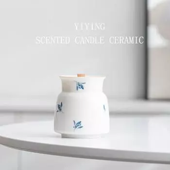 Nordic ins креативная керамическая ароматерапевтическая свеча-чашка контейнер для высококачественных подсвечников украшения контейнер из соевого воска романтические украшения Hand-painted Phalaenopsis (excluding candles)