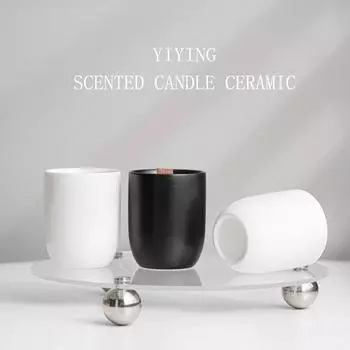 Nordic ins креативная керамическая ароматерапевтическая свеча-чашка контейнер для высококачественных подсвечников украшения контейнер из соевого воска романтические украшения plain white (excluding candles)