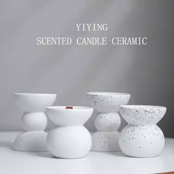 Nordic ins креативная керамическая ароматерапевтическая свеча-чашка контейнер для высококачественных подсвечников украшения контейнер из соевого воска романтические украшения plain burning white small (excluding candles)
