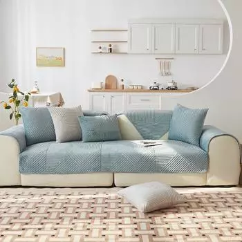 Nordic Ins Подушка для дивана Простая подушка Осень и зима Плюшевый чехол для дивана Ретро диван-полотенце 70*70