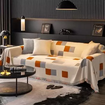 Nordic Ins Style Anti-Cat Scratch Square Sofa Towel Cover Cloth Full Cover Four Seasons Universal Non-Slip Sofa Cover Seat Cushion 180*130cm