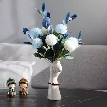Nordic Ins Style Ceramic Hand Shape Vase Crafts Ornaments for Flower Arrangement Table Decoration