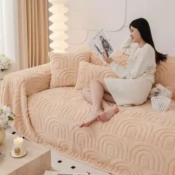 Nordic Ins ветрозащитный чехол для дивана с защитой от кошачьих царапин, плюшевый чехол для дивана, чехол для дивана, универсальный чехол для дивана на все времена года, зимняя подушка для дивана 180*130cm