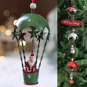 Подвеска Nordic Iron Christmas в виде воздушного шара и парашюта, креативные рождественские украшения, подвеска в виде рождественской елки