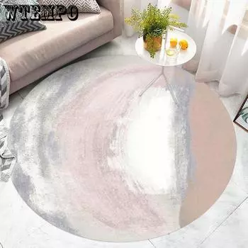 Nordic Круглый ковер Гостиная Спальня Прикроватный коврик Туалетный столик Компьютерное кресло Напольный коврик diameter 60CM