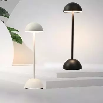 Nordic LED грибовидная настольная лампа сенсорная USB перезаряжаемая для светильника дома спальни общежития кабинета прикроватного украшения ночной светильник чёрный