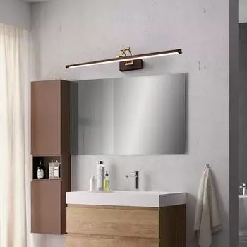 Nordic LED Настенный светильник из дерева для украшения интерьера дома, заполняющее освещение для ванной комнаты, спальни, кабинета, гардеробной, макияжа, бра Cool White