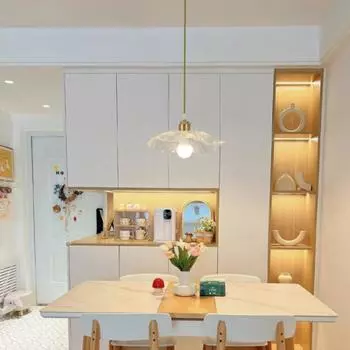 Nordic LED Pendant Light Gold Lotus Flower 1/3 Head Dining Room Hanging Lamp Living Room Bedroom Room Decor Fixture Lustre Cool white