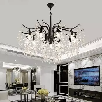 Nordic LED роскошные хрустальные люстры освещение виллы большой люстра подвесной светильник для гостиничного зала художественный декор светильники