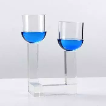 Nordic Light Luxury Crystal Candle Holder Model Room Living Room Input Crystal Decorations Home Candlelight Dinner Romantic Candle Holder M08675 blue