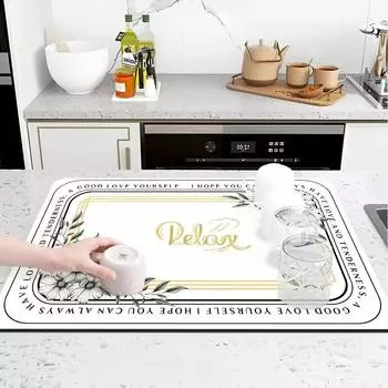 Nordic Light Luxury Kitchen Countertop Drain Mat Technology Fabric Bathroom Впитывающий нескользящий быстросохнущий коврик 30*40cm