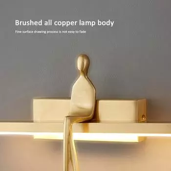 Nordic Light Luxury Спальня Прикроватная лампа Минималистский Гостиная Отель Полностью Медный Настенный Светильник 3 Цвета Затемнения Освещения 3 Color dimming