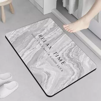 Nordic Light Luxury Style Ванная комната Diatom Грязь Водопоглощающий коврик для унитаза Коврик для ног Бытовая резиновая противоскользящая напольная подкладка для двери ванной комнаты 50 * 80Cm