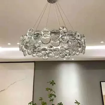 Nordic Luxury K9 Crystal Chandeliers Ring Chrome Lustre Cristal Ceiling Lamp Ceiling Lamps Living Home Decoration Lighting 3 colors light