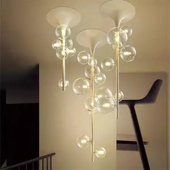 Nordic Luxury Restaurant люстры Glass Bubble Horn Ceiling Pendant Designer Restaurant Home Decoration Ceiling Pendant Lamp Cold White