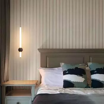 Люстра в стиле минимализма для спальни, креативная интернет-знаменитость, линейная лампа для дома, гостиной, фон, настенные подвесные светильники Cold White чёрный