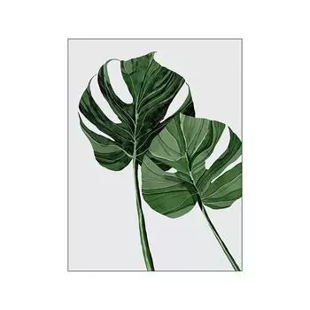 Nordic Modern Abstract Leaves Poster Картина на холсте Зеленое растение Настенная живопись Печать Дизайн интерьера гостиной Картина Домашний декор 21cm30cm NoFrame