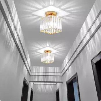 Nordic Modern K9 Crystal Ceiling Lights For Indoor Decor Hall Balcony Lamps Surface Mounted Home Потолочные светильники Светильники для комнаты No Bulbs