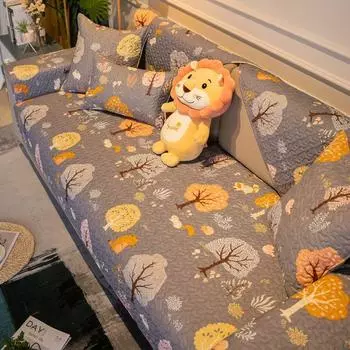 Nordic Modern Minimalist Cotton Sofa Cushion Non-Slip Fabric Cotton Forest Paradise 45*45 pillow core