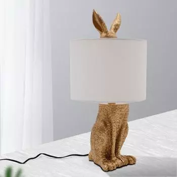 Nordic Modern Resin Rabbit Настольные лампы Ретро Промышленные Настольные лампы для Гостиной Спальни Прикроватные тумбочки Кабинета Декоративные светильники золотой
