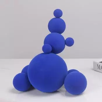 Nordic Modern Simple Light Luxury Round Ball Stacked Decorations Model Room Sales Office Living Room Creative Flocking Decorative Decorations