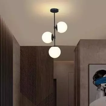 Nordic Multi Head Glass Потолочный светильник Для Гардероба Балкона Коридора Светильник Для Входа Светильник Для Гостиных Домашнего Декора Роскошь Cool white