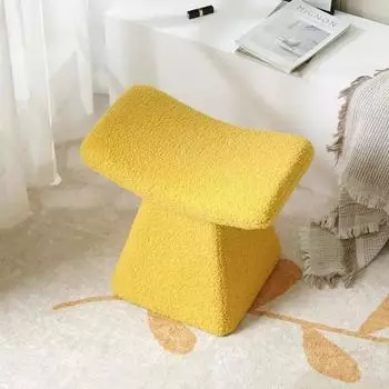 Nordic Ottoman Пуф для сидения Табурет Мебель для гостиной Входная веранда Ткань Низкие табуреты для пеленания Пуфы Деревянный туалетный столик чистый белый