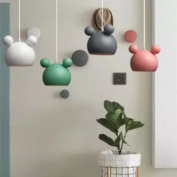 Nordic pendant Light Chandelier Single Head Dining Room Dining Room Bar Table Macaron Children Bedroom Lamp Hanging Lamps NO Bulbs серый